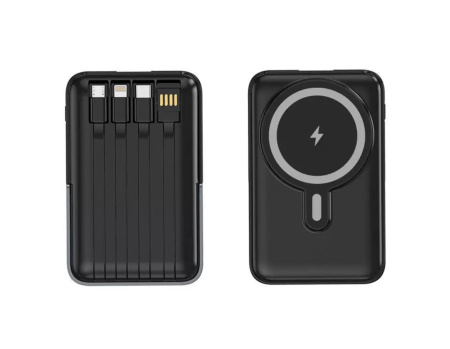 10000mAh Wireless Charging Power Bank with Cables - One Deal A Day